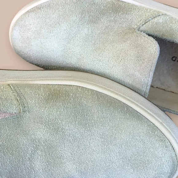 Lucky Brand Suede Leather Slip On Loafer Sneakers Women Size 8M Silver Cloud - Picture 9 of 16